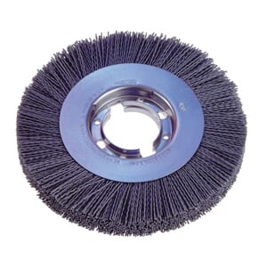 Osborn ATB™ Master™ 22286 Ultra Grit Wide Face Wheel Brush, 6 in Dia Brush, 7/8 in W Face, 0.04 in Dia Crimped/Round Filament/Wire, 2 in Arbor Hole